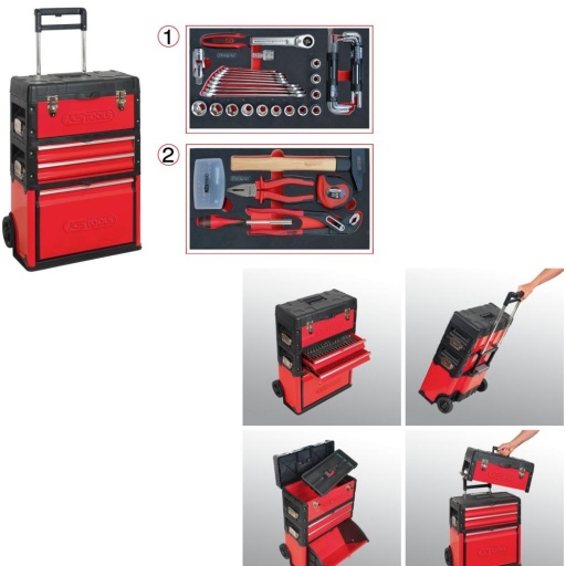 Servante atelier transportable 77 outils 