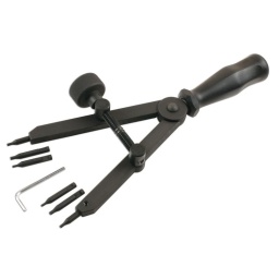 Grande pince universelle à circlips et bagues de blocage à haute résistance, avec 3 paires d'embouts. Inclut 3 paires d'embouts : 2,5 mm, 3 mm et 3,5 mm (en raison de la nature de l'application, ces embouts sont considérés comme des consommables).
 Le dispositif de réglage moleté peut être utilisé avec des accessoires à carré de 3/8" pour des circlips à haute résistance. Pince à circlips facile à utiliser. Le dispositif de réglage fileté permet d'ouvrir le clip à ressort et de le maintenir ouvert pour la dépose et le montage. Poignée composite offrant une prise sûre. 