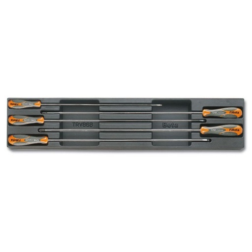 Module thermoformé tournevis plats+cruciformes extralong beta 5 pièces