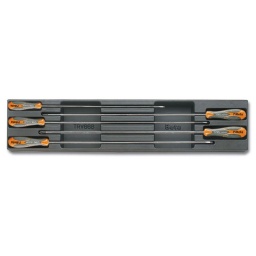 Module tournevis plats-cruciformes 5 pièces
- composition:
3x300-4x400-5.5x400-ph1x400-ph2x400
- plateau thermoformé rigide 
- 1/3 de tiroir
- 122x588mm - qualité premium beta depuis 1939