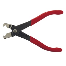 Pince à sertir et déssertir
Spécial collier durite (clic clac)
Finition brunie, gainée rouge
Ressort d'ouverture intégré
Longueur: 175mm
