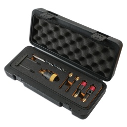 Jeu de poinçons PDC/PMA/SVC pour découper des trous pour capteurs et caméras sur les véhicules BMW
Ce kit est conçu pour être utilisé conformément aux instructions données par le constructeur BMW pour découper des trous dans des pare-chocs neufs pour installer des capteurs de contrôle de distance de stationnement (PDC), des capteurs et caméras d'aide au stationnement (PMA) et des caméras latérales (SVC)
Les applications comprennent X5 (F15), X6 (F16), série 1 (F20, F21), série 2 (F22, F23), série 3 (F30, F31), série 4 (F32, F33), X5 (F85), X6 (F86)
À utiliser lorsqu'un trou de 18 mm ou de 32 mm est nécessaire
Équivalent de l'OEM 8330 2334 055, 8330 2334 065, 8330 2334 059 et 8330 2334 067. Foret pilote de 12 mm inclus
Utiliser de la graisse au bisulfure de molybdène sur les vis de force de l'outil de coupe