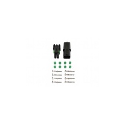 Kit assortiment de connecteurs electriques automobile étanche Delphi 4 pôles - 18 pcs
Connecteurs étanches Delphi - utilisable sur le VL, les 2 roues et le Poids Lourd - Conforme ROHS
Contient 1 connecteur mâle et 1 connecteur femelle - 4 pôles
Contient 4 cosses à sertir mâle et 4 cosses à sertir femelle et 8 joints étanchéité et obturateurs verts
Fourni sous blister
Contenu total : 18 pcs