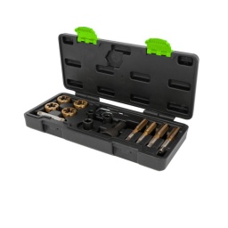 Coffret de tarauds et filières COMPETITION 3/8'' pour boulons et vis 15 pcs
Pour le nettoyage et le taraudage intérieur et extérieur
Composition pour goujons et écrous de roues
Recommandée pour les tôles planes
Idéal pour endroits difficiles d'accès
Carré d'entraînement intérieur selon DIN 3120 / ISO 1174 avec encoche pour verrouillage par bille
Tolérance selon ISO 2/6H-6G
Sens de coupe à droite
Surface traitée au Titane
Acier haute performance
Coffret robuste en matière plastique