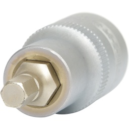 6 pans int&eacute;rieur
Selon DIN 7422
Carr&eacute; d'entra&icirc;nement int&eacute;rieur selon DIN 3120 / ISO 1174 avec encoche pour verrouillage par bille
Version courte
avec embout tournevis nickel&eacute; serti
Pour une utilisation manuelle
Finition satin&eacute;e
Chrome Vanadium
