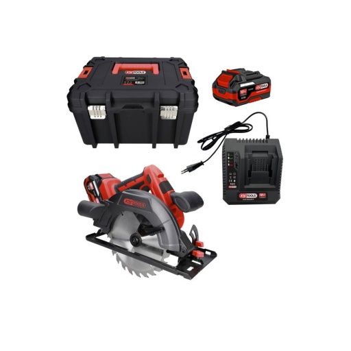 Coffret scie circulaire Ø190 mm sur batterie 18V 2 batteries et chargeur
