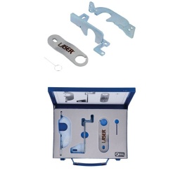 Un kit de calage moteur conçu pour permettre le remplacement de la chaîne de distribution sur les tout derniers moteurs à essence Mercedes-Benz 4 cylindres de 1.3 L à double arbre à cames entraîné par chaîne.

Conçu spécialement pour les moteurs Mercedes-Benz M 242.914 à essence de 1.3 L et Renault H5H de 1.3 L
Les applications Mercedes-Benz comprennent : Classes A, B, CLA et BLB (à partir de 2018)
Les applications Renault comprennent : Arkana (à partir de 2019), Capture (à partir de 2018), Clio V (à partir de 2019), Kadjar (à partir de 2018), Mégane (à partir de 2017), Scénic (à partir de 2018), Talisman (à partir de 2018).
Équivalent de l'outil OEM 282 589 00 23 00
Le kit se compose de deux outils de blocage d'arbre à cames et d'un outil de blocage du vilebrequin. Pour le blocage du volant-moteur, veuillez utiliser le n° de réf. Laser 8144. Fabriqué à Sheffield. Conception déposée UE.