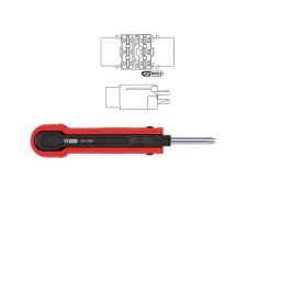 Extracteur de cosses pour connecteurs faston
- pour fabricant amm tyco e-95
- pour largeur de connecteur 1.65 mm - extraction suivant le principe 2
- capot de protection de lame
- pointe en acier
utilisation : mercedes