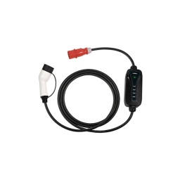 Chargeur sur secteur portable à utiliser sur tout véhicule électrique à batterie (BEV) et véhicule électrique hybride plug-in (PHEV) utilisant un connecteur de type 2. Convient pour une utilisation avec une alimentation d'atelier triphasée de 32 A, avec une puissance maximale de 22 kW. Livré dans un étui de transport à fermeture éclair, il peut être rangé en toute sécurité et proprement dans le véhicule lorsqu'il n'est pas utilisé.

Câble de charge de BEV/PHEV de 5 m de long avec contrôleur, comprenant une prise véhicule de type 2 (femelle) vers une fiche Commando triphasée de 32 ampères (rouge) pour la charge en atelier, avec un sac de transport.
Tension triphasée allant jusqu'à 415 V CA, pour une recharge rapide jusqu'à 22 kW.
Testé à 2 500 V CC. Température de service : de -30 °C à +50 °C. Connecteurs en polycarbonate durable avec contacts en alliage de cuivre.
Les applications comprennent : Audi, BMW, Hyundai, Jaguar, Kia, Lucid Air, Mercedes, MINI, Nissan Leaf (2018), Porsche, Range Rover P400e, Renault, Smart, Tesla, Toyota, Volkswagen, Volvo.
Conformité IP55, CEI, UL, TUV, CE et UKCA. Chargeur de VE avec un type 2 vers une fiche Commando triphasée de 16 A (rouge) également disponible, voir la référence 8642