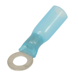 Lot de 10 cosses à œil isolées bleues thermorétractables
Cosse à sertir avec une pince, puis chauffer pour retreindre la gaine
(gaine avec colle pour étanchéité)
Température d'utilisation de -55° à +125°
Dimensions: M5
Section câble: 1,5 à 2,5mm2