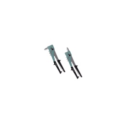 Pince à riveter double position

- capacité maxi 5 mm alu 3.2 mm acier  
- livrée avec 4 embouts et clé de service 
- poignées gainées caoutchouc  
- reputee pour sa robustesse. cette pince "a double position" permet de travailler avec une ou deux mains 
- idéale pour les endroits difficilement accessibles et les travaux repetitifs