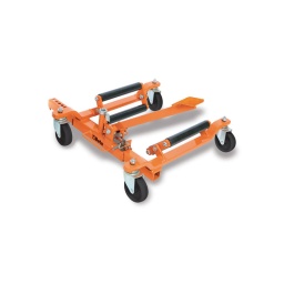 Chariot pour déplacement de vehicule
capacite maximum 550 kg 
- 4 rouleaux basculants 
- largeur rouleaux 200 mm 
- pour roues jusqu'a 240 mm de large 
indique pour : 
- remorquage sur depanneuses de voitures accidentees 
- garages et carrossiers 
- déplacement véhicules dans showrooms