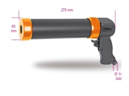 -Pistolet pneumatique pour silicones, colles et scellants moyenne densité
-Prise en charge cartouches standard (210 x 50 mm) dures et souples
-Flux du matériau contrôlé par la gâchette
