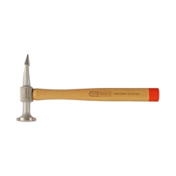 Marteau de carrossier pour carrosserie
- tête ronde polie. légerement bombée
- panne pointue et courbée