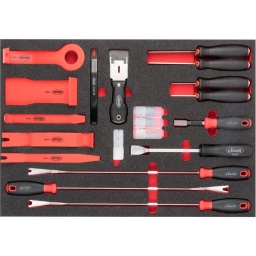 Module grattoir, levier, outil démontage 41 pièces
- 5 leviers ABS
- Grattoirs
- Grand levier
- Dimension 563x393mm