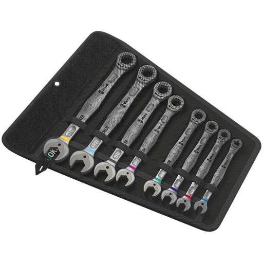Trousse 8 clés cliquets droite cote en pouce Joker 