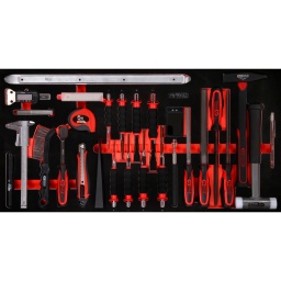Jeu de marteaux de burins et d’outils de mesure dans module en mousse 36 pcs