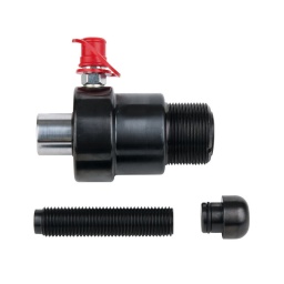 Vis de force hydraulique
- pour le démontage et le démontage de silent blocs. roulements. pivots. rotules...
- vis de force réglable et embout à frapper
- retour de piston automatique
- coffret de rangement
donnees techniques du cylindre :
capacite : 8.5 t
filetage de raccord : raccord rapide cejn
filetage intérieur du vérin : m22
filetage extérieur du vérin : 1.1/2"
course : 25.0 mm 