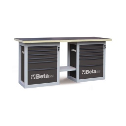 Etabli beta 2m 12 tiroirs
caracteristiques principales :
- tablette en bois contre-plaque stratifie avec trous pour l'installation d'un étau 1599f/100 (en option).
- 12 tiroirs de 588x367 mm  montes sur glissieres à billes de précision :
8 tiroirs hauteur 70 mm 2 tiroirs hauteur 140 mm 2 tiroirs hauteur 290 mm - fonds des tiroirs proteges par un tapis en néoprène.
- prevu pour l'insertion de plateaux thermoformés.
- serrure de sécurité centralisee frontale.
- compartiment inférieur porte-objets.
- prevu pour porte-papier (2400s-r/pc) et porte-flacons (2400s/pf) (en option).
- 155 kg
- 2000x900x700 mm 