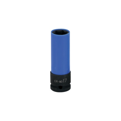 Douille à chocs longue 6 pans pour jantes aluminium - bleu foncé - 17 mm