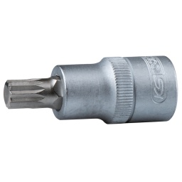 XZN® Carré d'entraînement intérieur selon DIN 3120 / ISO 1174 avec encoche pour verrouillage par bille avec embout tournevis nickelé serti Pour une utilisation manuelle Finition satinée Chrome Vanadium 
