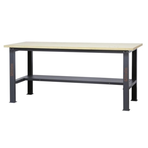 Etabli simple longueur 2,1m avec plan de travail bois C58BC-W2,1