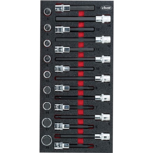 Module douilles 6 pans mâle 24 pièces 