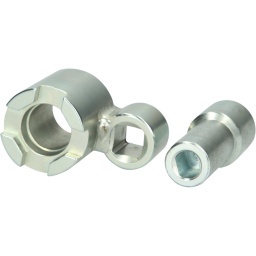 pour des travaux de maintenance sur les ressorts (amortisseurs, palier de la jambe de suspension, ressort hélicoïdal etc).
Pour maintenir la tige de piston et en même temps desserrer l'écrou
Pour un serrage contrôlé des écrous des tiges d'amortisseur
Chrome Vanadium