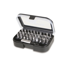 Coffret 31 embout de vissage
- 6 fentes
- 6 cruciformes
- 6 allen
- 9 torx
- 3 carre
- 1 porte embout