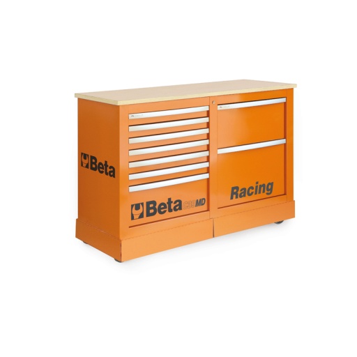Servante c39smm établi mobile racing 7 tiroirs plus module de 2 tiroirs rouge