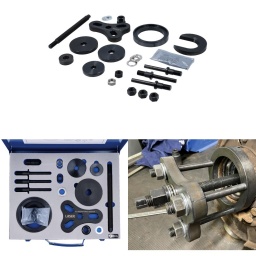 Le kit de roulements de roue Laser 8446 a &eacute;t&eacute; sp&eacute;cialement con&ccedil;u pour permettre la d&eacute;pose et le montage des roulements de roue arri&egrave;re des Mercedes-Benz Vito et Viano sur le v&eacute;hicule avec un minimum de d&eacute;pose de composants. 
Ce kit a &eacute;t&eacute; con&ccedil;u pour garantir le montage du roulement par l'application d'une pression uniquement sur le carter ext&eacute;rieur du roulement afin de ne pas endommager le nouveau roulement. 
Fabriqu&eacute; &agrave; Sheffield, ce kit est livr&eacute; dans un plateau en mousse EVA et une bo&icirc;te m&eacute;tallique.

Les applications comprennent : Ch&acirc;ssis Mercedes-Benz de type W639, y compris Viano (&agrave; partir de 2003), Vito Mixto (&agrave; partir de 2003), Vito Mini Bus (&agrave; partir de 2003) et Vito Van (&agrave; partir de 2003).
Plaque en forme de C sp&eacute;ciale pour retirer en toute s&eacute;curit&eacute; la bague int&eacute;rieure du roulement de la bride d'entra&icirc;nement - pas besoin d'utiliser une meuleuse d'angle.
Le Laser 8446 a &eacute;t&eacute; con&ccedil;u pour ne pas avoir &agrave; retirer le capteur ABS.
Con&ccedil;u pour fonctionner avec les num&eacute;ros de roulement OEM 639 981 04 27, A 639 981 04 27, 713667980, 6393340006.
IMPORTANT : Veiller &agrave; bien lubrifier la barre filet&eacute;e et le palier de but&eacute;e avec de la graisse au bisulfure de molybd&egrave;ne avant l'utilisation. Fabriqu&eacute; &agrave; Sheffield &ndash; Conception d&eacute;pos&eacute;e UE.