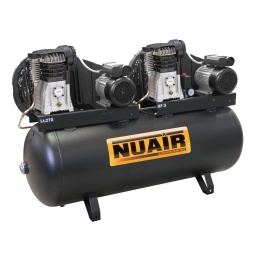 Compresseur à piston 2x3 CV 270 L 230 Vca B3800B/270 TECH PRO Tandem - 
IR-C-3
Le compresseur à piston B3800B/270 3+3 TECH PRO Tandem est équipé de 2 têtes en aluminium B3800B PRO, bicylindres, très fiables, performantes et silencieuses. 
Réservoir de 270 L. Tension : 230 Vca.
Type de cylindres	mono-étagé
Modèle tête	B3800B PRO
Vitesse de rotation (tours/min)	1100
Volume du réservoir (L)	270
Volume engendré (m³/h)	47
Durée de garantie	1 an
Puissance (kW)	4.4
Puissance (CV)	6