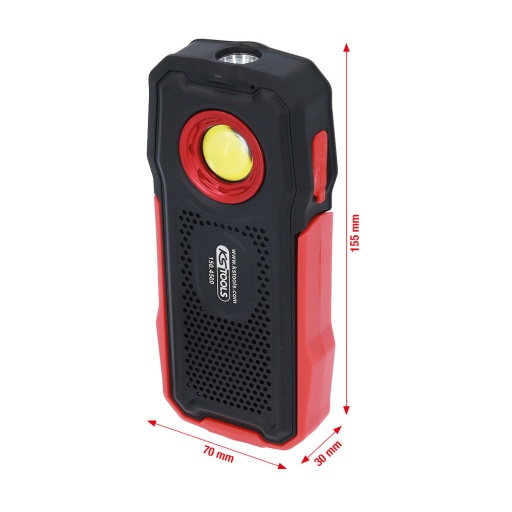 Lampe portative mobile pour atelier 500&nbsp;lumens avec Bluetooth haut-parleur pliable
