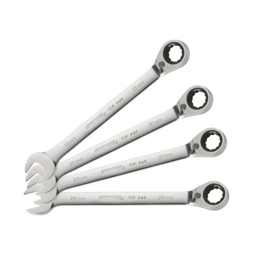 Lot de 4 clés mixtes à cliquet grande taille 24-27-30-32mm 