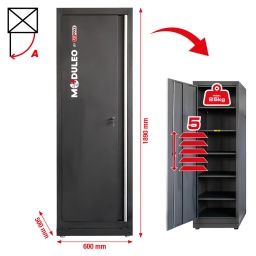 Structure robuste en t&ocirc;le d&rsquo;acier de 0,8&nbsp;mm d&rsquo;&eacute;paisseur
Rev&ecirc;tement par poudrage de haute qualit&eacute;
Aucune fixation murale n&eacute;cessaire&nbsp;: peut &ecirc;tre mont&eacute; de mani&egrave;re ind&eacute;pendante
Armoire XXL avec 5&nbsp;&eacute;tag&egrave;res
Capacit&eacute; de charge des &eacute;tag&egrave;res jusqu&rsquo;&agrave; 25&nbsp;kg
Pieds r&eacute;glables pour un alignement pr&eacute;cis sur les sols irr&eacute;guliers
Les plinthes cachent les pieds de r&eacute;glage et emp&ecirc;chent l&rsquo;accumulation de salet&eacute;s
Porte verrouillable pour plus de s&eacute;curit&eacute;
Passage de c&acirc;bles &agrave; droite et &agrave; l&rsquo;arri&egrave;re de 50&nbsp;mm chacun
