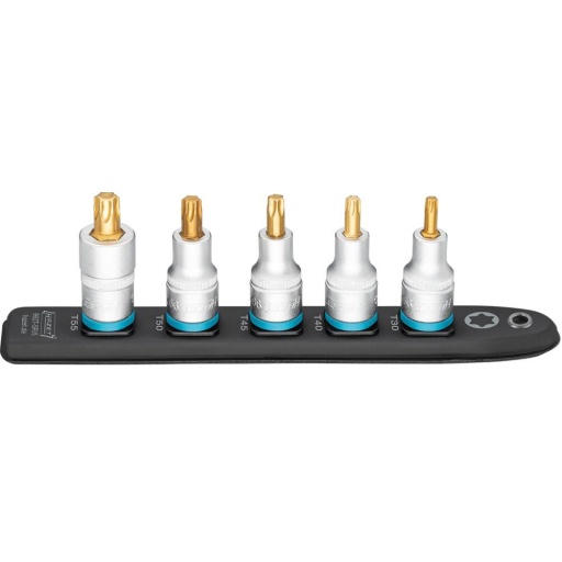 Douille tournevis 1/2" embout torx sur support magnetique 5pc