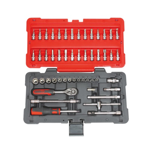 Coffret de douilles et accessoires ultimate 1/4''. 50 pièces
