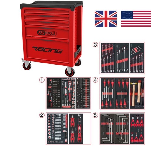 Servante d'atelier ks tools racing 311 pièces cote en pouce