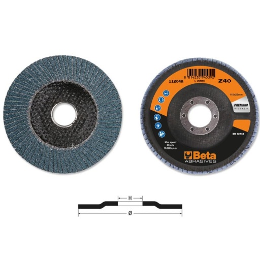 Disque à simple lamelles zirconium support fibre de verre 125mm 11204B grain 80