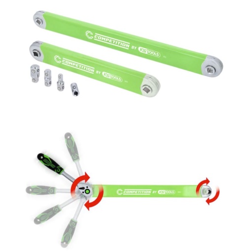 Jeu de 2 rallonges d&eacute;port&eacute;es pour cliquet COMPETITION 6 pc