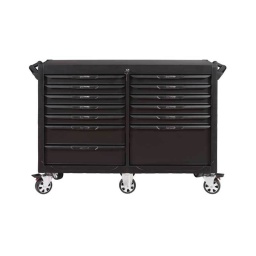 Etabli mobile d'atelier 13 tiroirs 117 outils (7 modules)

- 2 roues fixes grand diamètre pour une meilleure stabilite et un déplacement aise sur tous types de sols
- 2 roues pivotantes avec système de freinage total
- tiroirs sur glissieres à billes extra-resistant 
- fermeture totale et simultanee des tiroirs par serrure 
- poignée tubulaire de manutention
- dimensions lxlxh: 1065x480x1015mm - capacité : 300kg
- poids 125kg
- modules mousses résistants aux hydrocarbures
- decouvrez la composition dans la fiche technique

