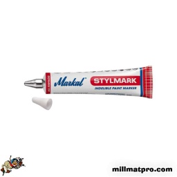 Tube marqueur à billes toutes surfaces stylmark
peinture opaque et lumineuse sans xylene
pointe bille en métal de 3 mm pour un marquage sur les surfaces difficiles
(rouillees. humides ou grasses)