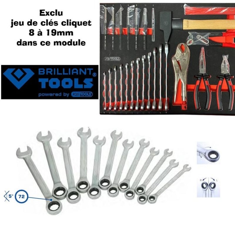 Servante d'atelier complète 187 outils pour la maintenance