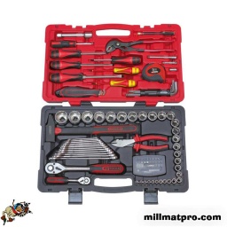 Coffret de douilles et accessoires ultimate
- coffret bi-matière avec coins renforces
- gamme  ultimate composee d'outils robustes. esthetiques et astucieux
- finition chromée satinee
composition :
douille 1/4" : 4 - 4.5 - 5 - 5.5 - 6 - 7 - 8 - 9 - 10 - 11 12 - 13 mm douille port embout 1/4" - 6.35 mm rallonges 1/4" : 50 - 100 mm manche 1/4" : 150 mm cliquet 1/4"
douille 1/2" : 14 - 15 - 16 - 17 - 18 - 19 - 20 - 21 - 22 - 23 - 24 - 25 - 26 - 27 - 28 - 30 - 32 - 34 mm rallonge 1/2" : 125 mm cliquey 1/2"
pince coupante 180 mm pince multiprise 240 mm tv plat 6.5 - 8 mm tv cruciforme ph1 - ph2
tv 1000v 3.5 x 80 mm tv 1000v ph1 x 105 mm clé allen 2 - 2.5 - 3 - 4 - 5 - 6 - 8 - 10 mm embouts 2xt10. 3xt15. 2xt20. 3xt25. 3xt30. 2xt35. 2xt40. ph1. ph2. ph3 - 5.5 - 6.5 - 8 mm  2xpz1. 2xpz2. 2xpz3. 4 - 5 - 6 mm mètre 5 x 19 mm clé mixte 6 - 7 - 8 - 9 - 10 - 11 - 12 - 13 - 14 - 16 - 17 - 19 mm aimant 135 mm cutter 18 mm marteau 400 g