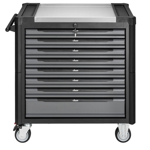 Servante d'atelier 8 tiroirs antibasculement vigor V1000 XL plateau inox