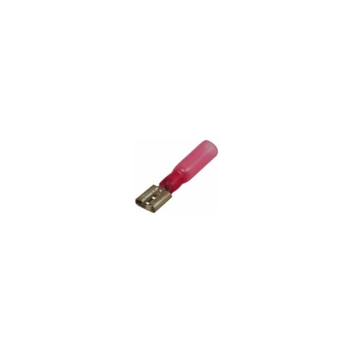 Cosses plates femmelles isolées thermorétractables 6,3x0,8mm section cable: 0,5 à 1mm2