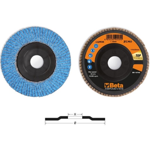 Disque à simple lamelles zirconium céramique support plastique 125mm 11240B grain 60