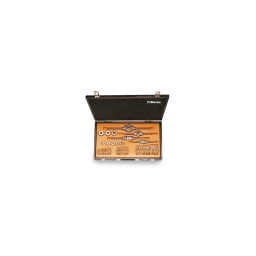 Composition de 36 tarauds et filières 
- 1/8-5/32-3/16-1/4-5/16-3/8-7/16-1/2 
- 4 accessoires (porte taraud et filiere)
- qualité premium beta depuis 1939