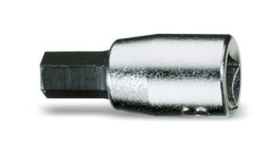 Douilles tournevis pour vis 6 pans creux, carré femelle 1/4", chromée - embouts brunis