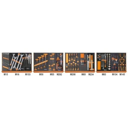 Composition de 130 outils en plateaux en mousse compacte
